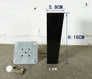 18cm height C 4pcs/lot Oak Wood Height Reliable Oblique Inclined Furniture Leg with Iron Plate Sofa Table Cupboard square sofa feet Legs B529 - Цвет: 18cm height C