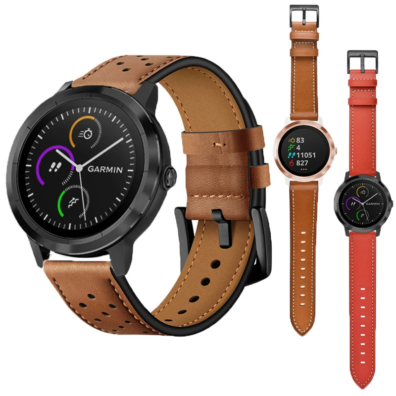 20 мм кожаный ремешок для Garmin Vivoactive 3 Music vivomove HR Vivosmart F645 спортивные часы Forerunner 245
