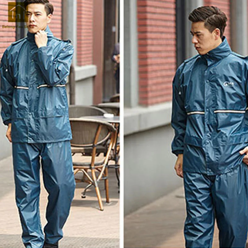 Thin Blue Мотоциклетный дождевой костюм для рыбалки, женский плащ-дождевик для езды на велосипеде, мужская куртка Chaqueta Mujer, водонепроницаемый плащ-дождевик для пеших прогулок, WKR114 - Цвет: Thin Blue