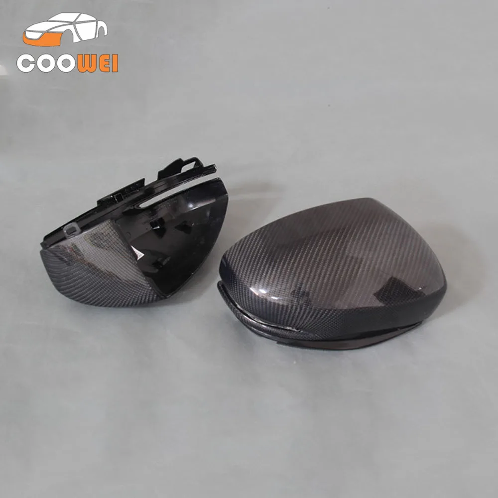 

Replacement style Carbon fiber mirror cover atuo side mirror caps for honda Fit 2014 mirror 2PCS with lights