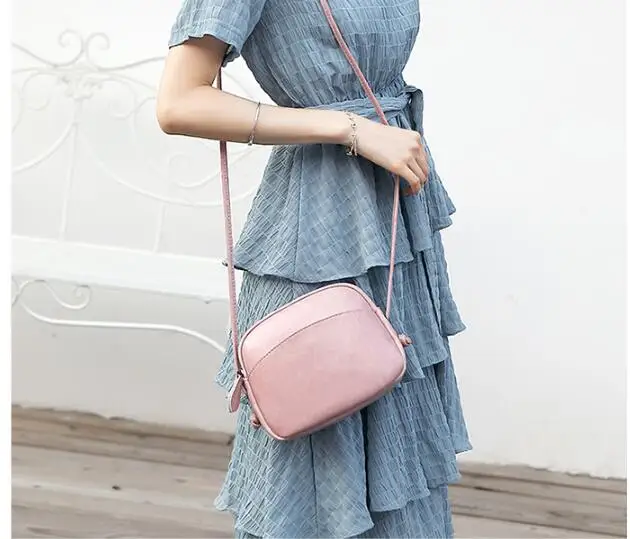 Bolsa feminina, 5 цветов, женские сумки из натуральной кожи, сумки через плечо для женщин, маленькая сумка через плечо, bolsos mujer de marca famosa - Цвет: Розовый