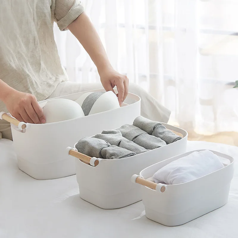 Три характеристики монохромная дубовая ручка пластиковая корзина для хранения