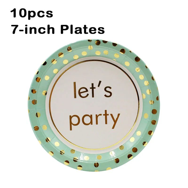 10 шт. зеленый пластины Свадебные украшения для дня рождения одноразовые вечерние