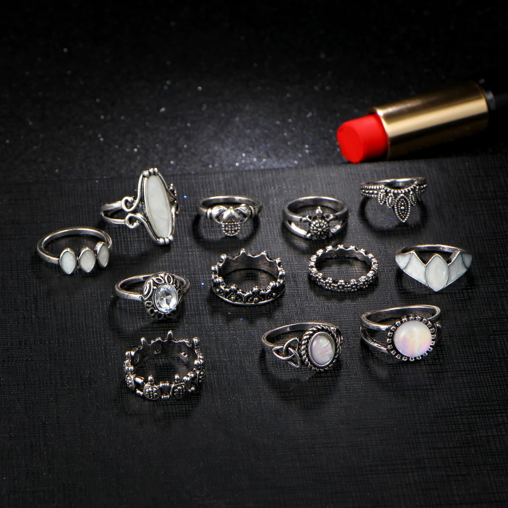 Набор Колец IF YOU 12 шт./лот в богемном стиле набор колец миди с чудесным опалом