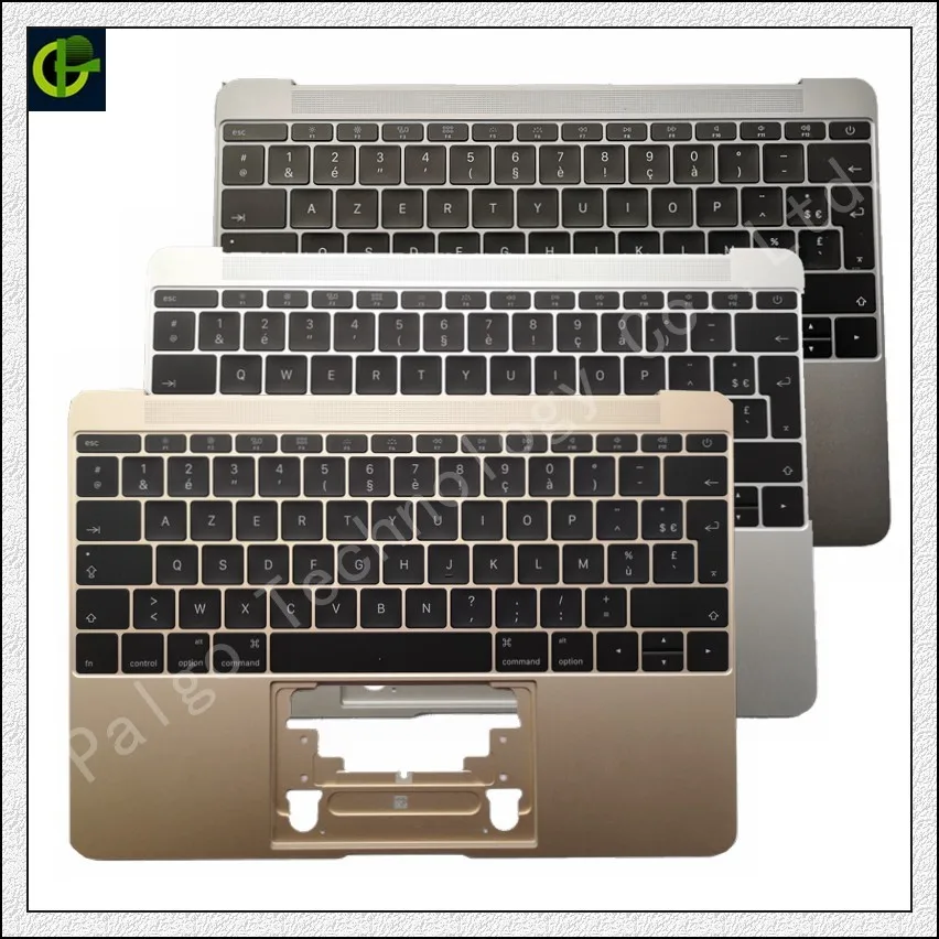 

French Azerty Backlit Keyboard with palmrest for Macbook Retina A1534 12" Year 2016 2017 case topcase houseing box FR laptop