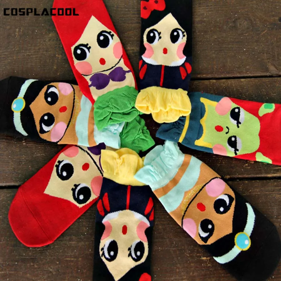 [COSPLACOOL] Новые Носки с рисунком русалки принцессы женские стереоскопические 3d