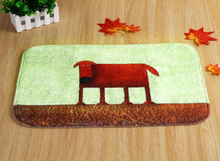 Красная собачка перед нескользящими ковриками для спальни и дома новейший