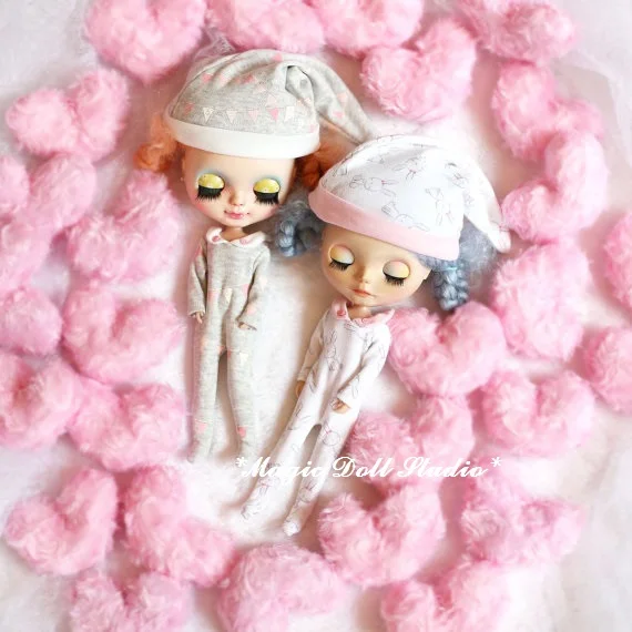 [MG660] Бесплатная доставка Neoblythe Аксессуары # вязаная пижама и шляпа подходящие для