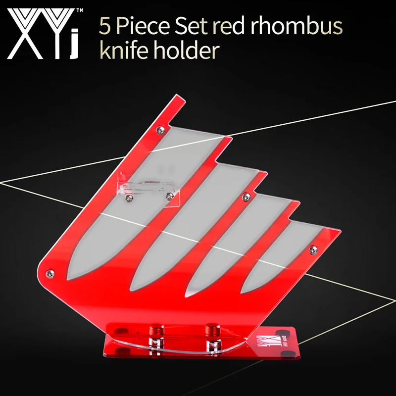 5 Big-Red Нож xyj с держателем для кухонных ножей, подставка для хранения, пластиковый красный черный кухонный нож, подставка для керамических кухонных ножей, инструменты - Цвет: 5 Big-Red