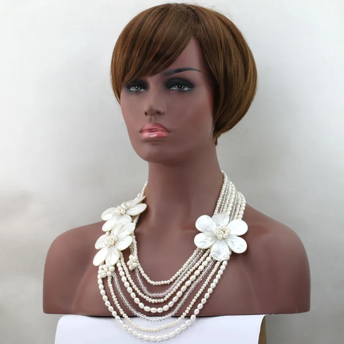 Изящное жемчужное ожерелье ручной работы с ракушками и цветами ювелирные