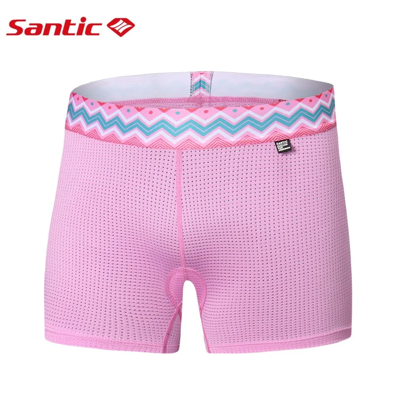Santic, женское нижнее белье для велоспорта с подкладкой, шорты, Pro Coolmax, 4D Pad, противоударные, SANTIC, R-FEEL, для езды на велосипеде, MTB, WL8C06021 - Цвет: Pink Cycling Shorts