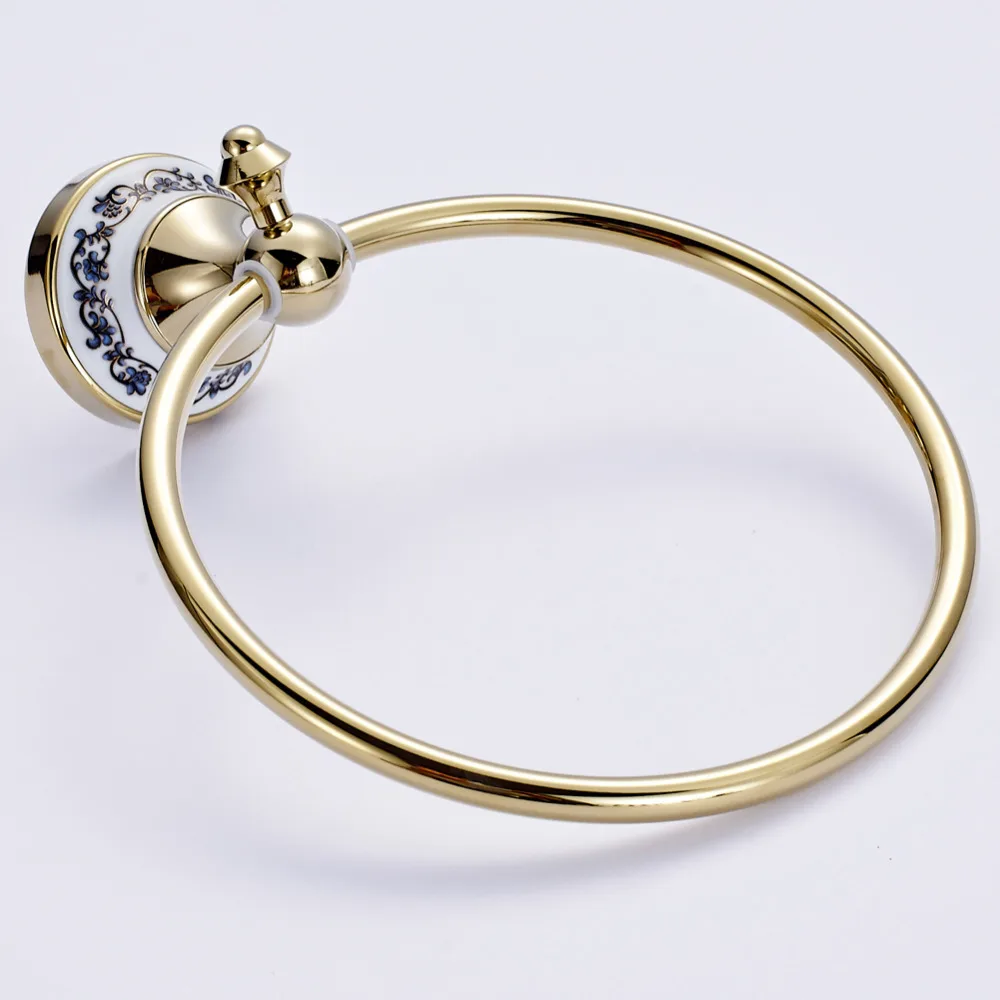 Современное Латунное и керамическое круглое кольцо для полотенец Leyden с