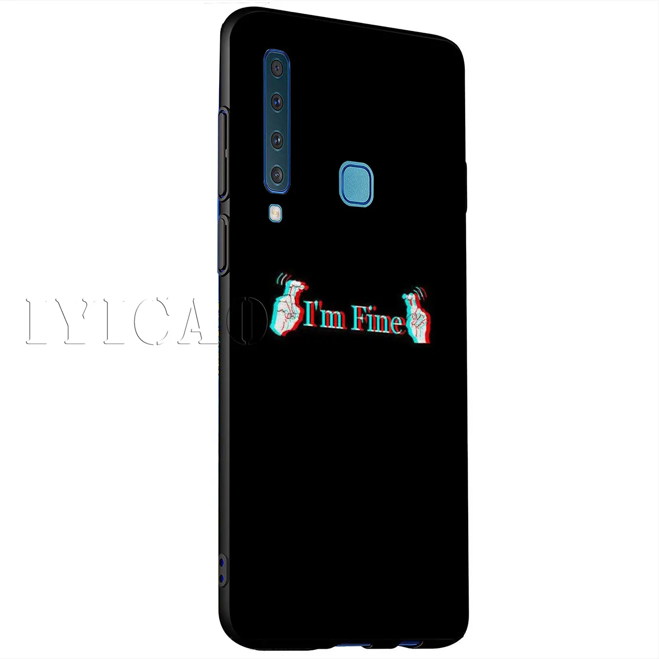 Iyicao Цвет текст на черном фоне Мягкий силиконовый чехол для samsung Galaxy A6 плюс A9 A8 A7 2018