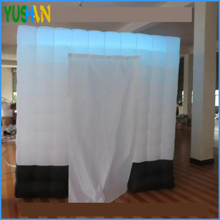 

new design LED strip on top inflatable photo booth with black cloth on bottom