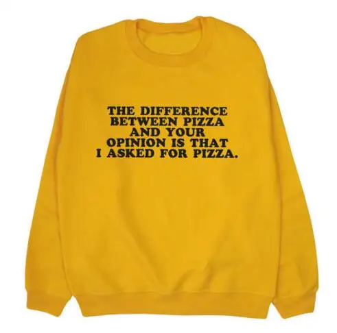 Толстовка с принтом пиццы Tumblr хлопковая толстовка вырезом лодочкой|pizza
