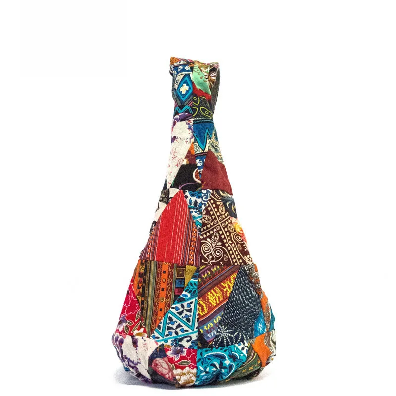 Ручной работы вместительные сумки черный белый цветочный принт пэчворк женская