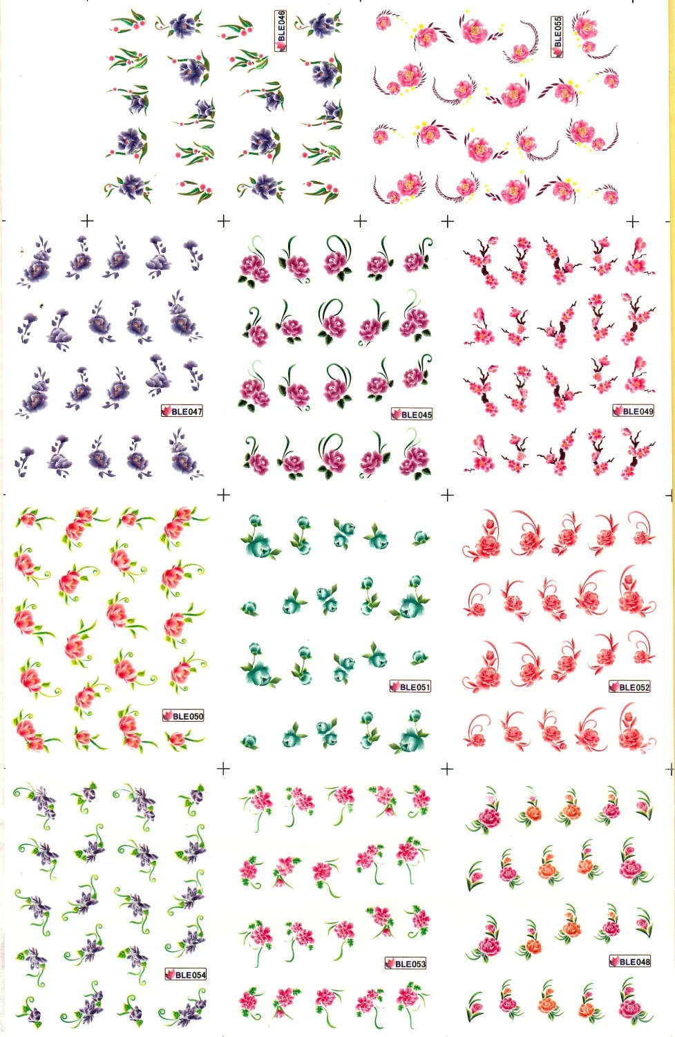 

11 PACK/ LOT WATER DECAL NAIL ART NAIL STICKER FLOWER CARONATION COCKSCOMB LOTUS WINTER BLOSSOM BLE045-055