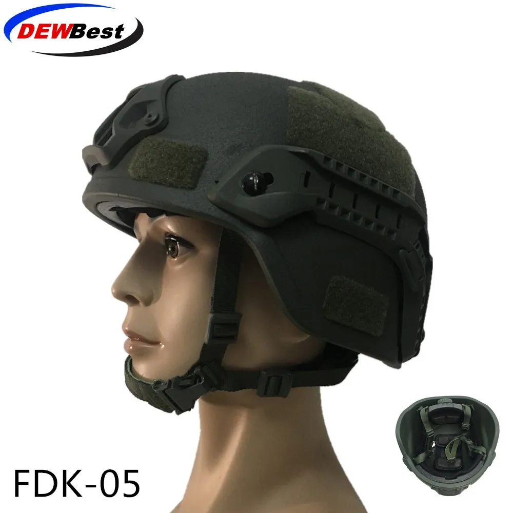 Green FDK 05 DEWBest бренд NIJ IIIA Быстрый пуленепробиваемый шлем и козырек Набор Дело баллистический шлем-пуля доказательство маска - Цвет: Green FDK 05