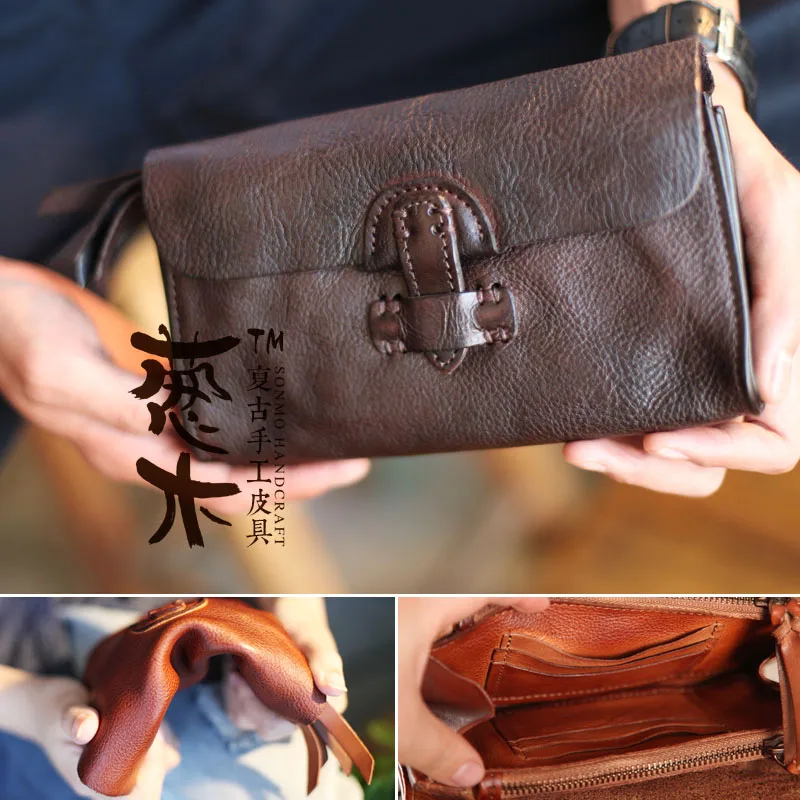 Кошелек унисекс из натуральной воловьей кожи ручной работы роскошный мягкий