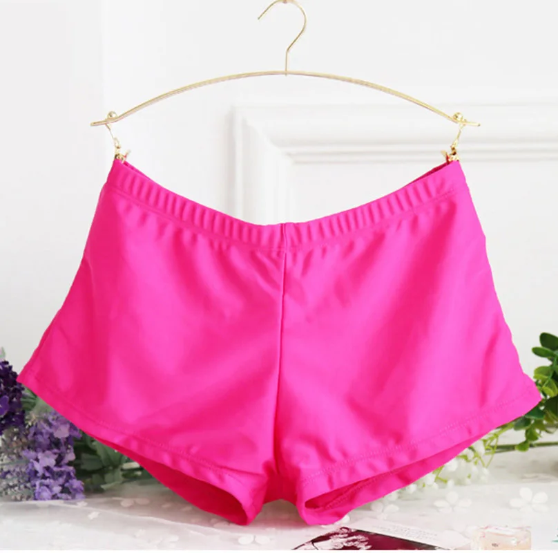 rose red 8 одноцветных комплектов бикини, женский купальник, подходит для занятий спортом, йогой, Короткие безопасные пляжные плавки, бикини, купальник размера плюс XXL - Цвет: rose red