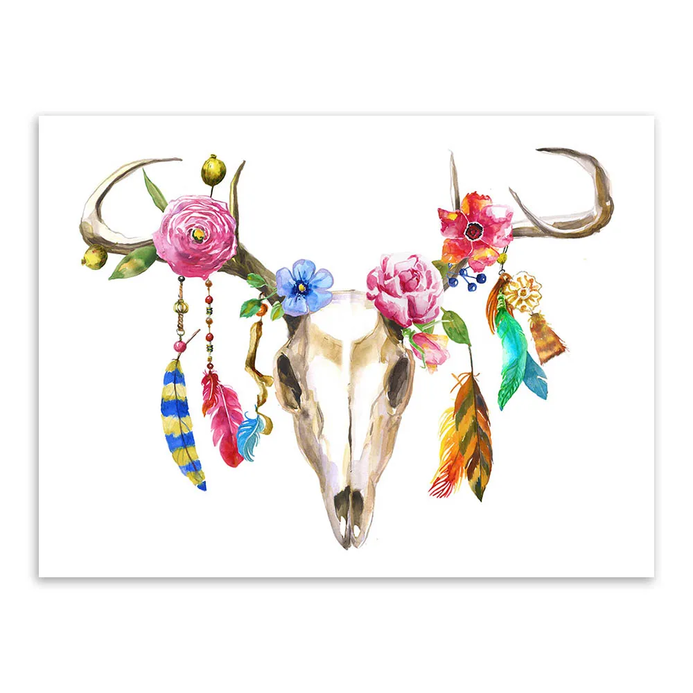 Современная винтажная картина в стиле ретро с изображением животных головы