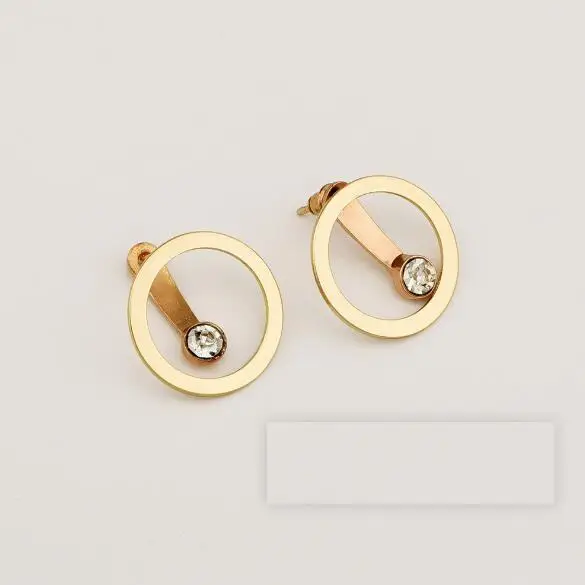 На Лидер продаж Chic круглые серьги сзади висит тип для женщин со стразами Brincos серьги Bijoux подарок ювелирных изделий E5304