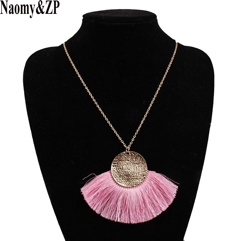 Naomy&ampZP Long Tassel Pendant Necklace Women Fashion Necklaces &amp Pendants Vintage Bohemian Ethnic Collar 2018 Jewelry | Украшения и