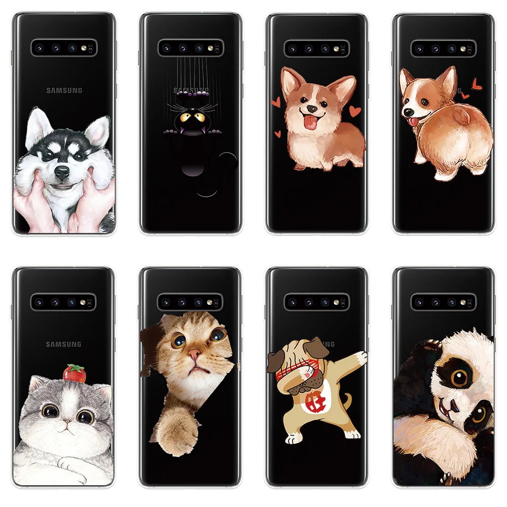 Силиконовые чехлы из ТПУ для Samsung Galaxy S6 S7 край S8 S9 S10 плюс S10e A6S A8S A9S 2018 Note 8 9 чехол