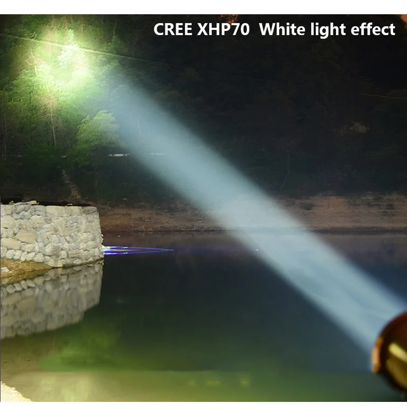 Белый Налобный фонарь CREE XHP70 супер яркий белый или желтый светильник на Выбор встроенный 8*18650 аккумулятор перезаряжаемый светодиодный головной светильник - Испускаемый цвет: Белый