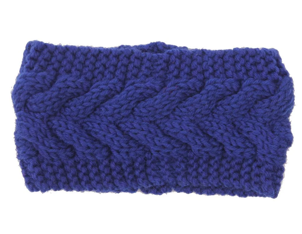 22 Цвета и широкими однотонными трикотажная шерстяная повязка Зима теплая уха