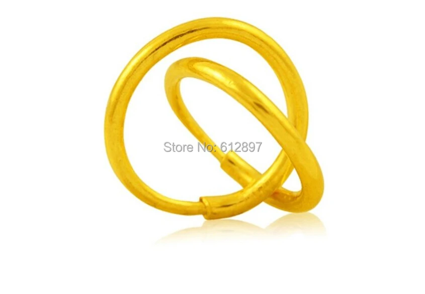 

Solid 24K Yellow Gold Smooth Circle Earrings / 1.32g