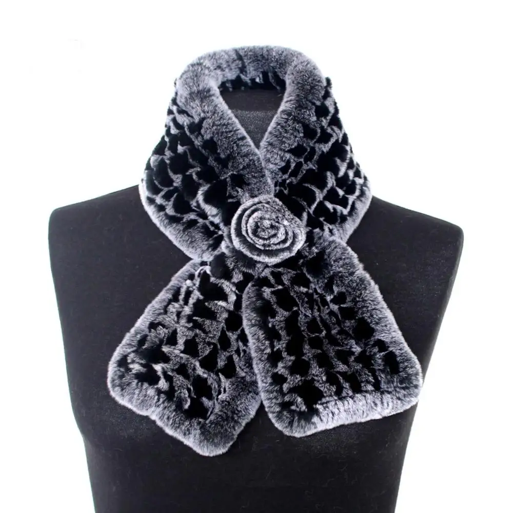 Меховые шарфы из натурального меха кролика рекс для женщин зимние осенние