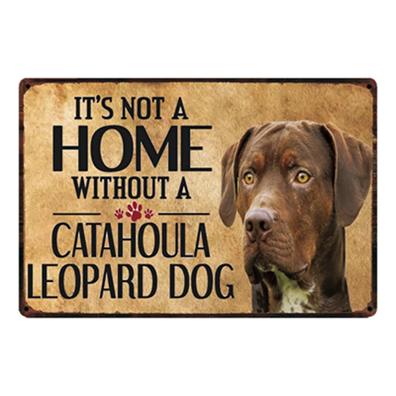 

[ Kelly66 ] Dogs Home Without The Leopard Dog Metal Sign Tin Poster Home Decor Bar Wall Art Painting 20*30 CM Size y-2138