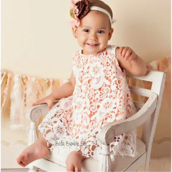 Детская кружевная одежда персикового цвета кружевной топ-качалка эксклюзивный