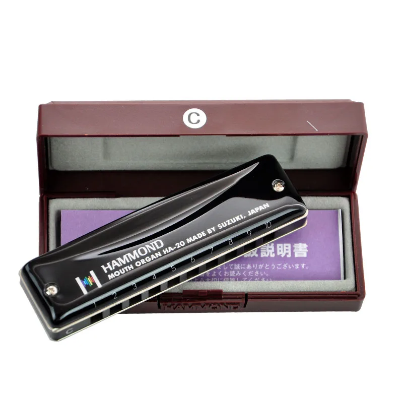 Оригинальная диатоновая гармоника Suzuki HA-20 Promaster Hammond Professional 10-Hole/HA20 Bluetooth Harp Ключ C |