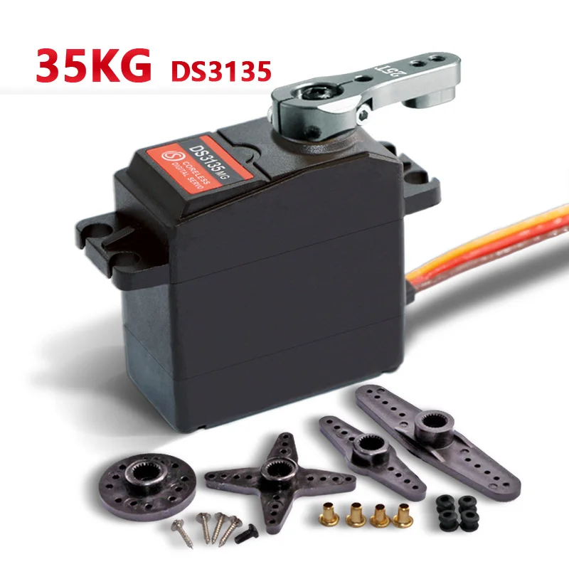 DS3135-180 degree 1 х 35 кг высокий крутящий момент на бесколлекторном двигателе для servo c металлическими шестернями, отображение времени в цифровом и нержавеющая сталь шестерни servo Для arduino сервопривода для Роботизированная "сделай сам", р/у машинка - Цвет: DS3135-180 degree