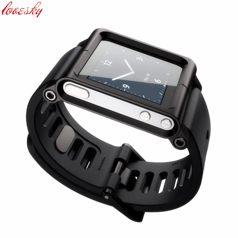 Алюминиевый силиконовый разноцветный чехол ремешок для сенсорных часов iPod Nano