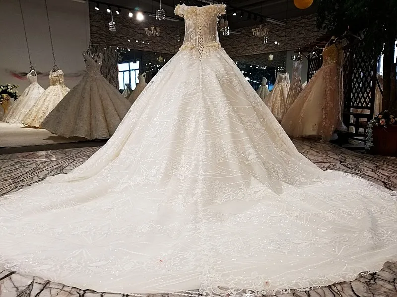 LS67721 роскошное бальное платье свадебное с открытыми плечами большая юбка