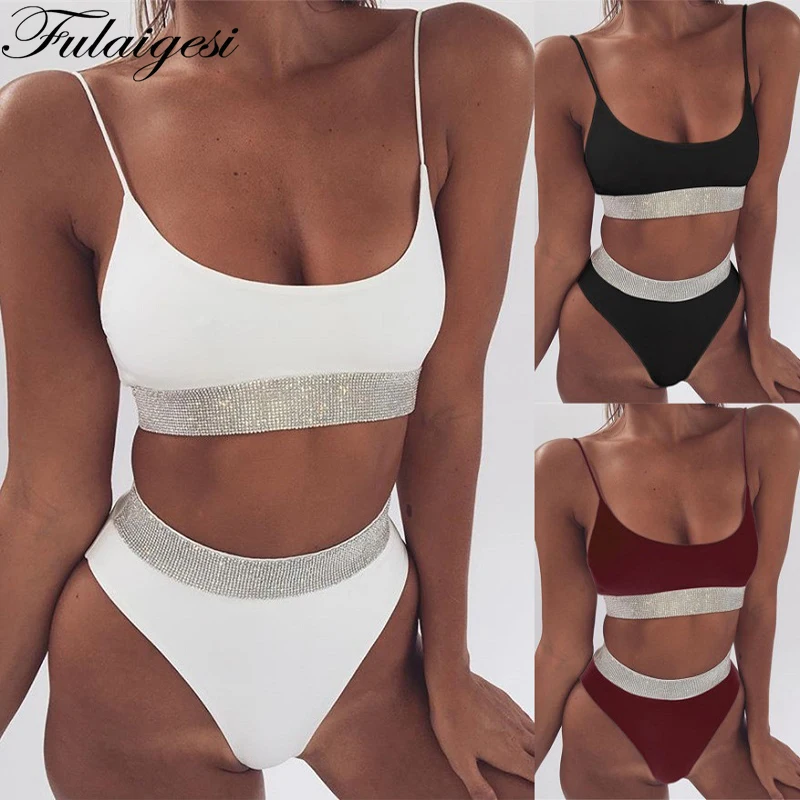 2019 бикини Европа и Америка блестками пикантные однотонные спортивные Цвет