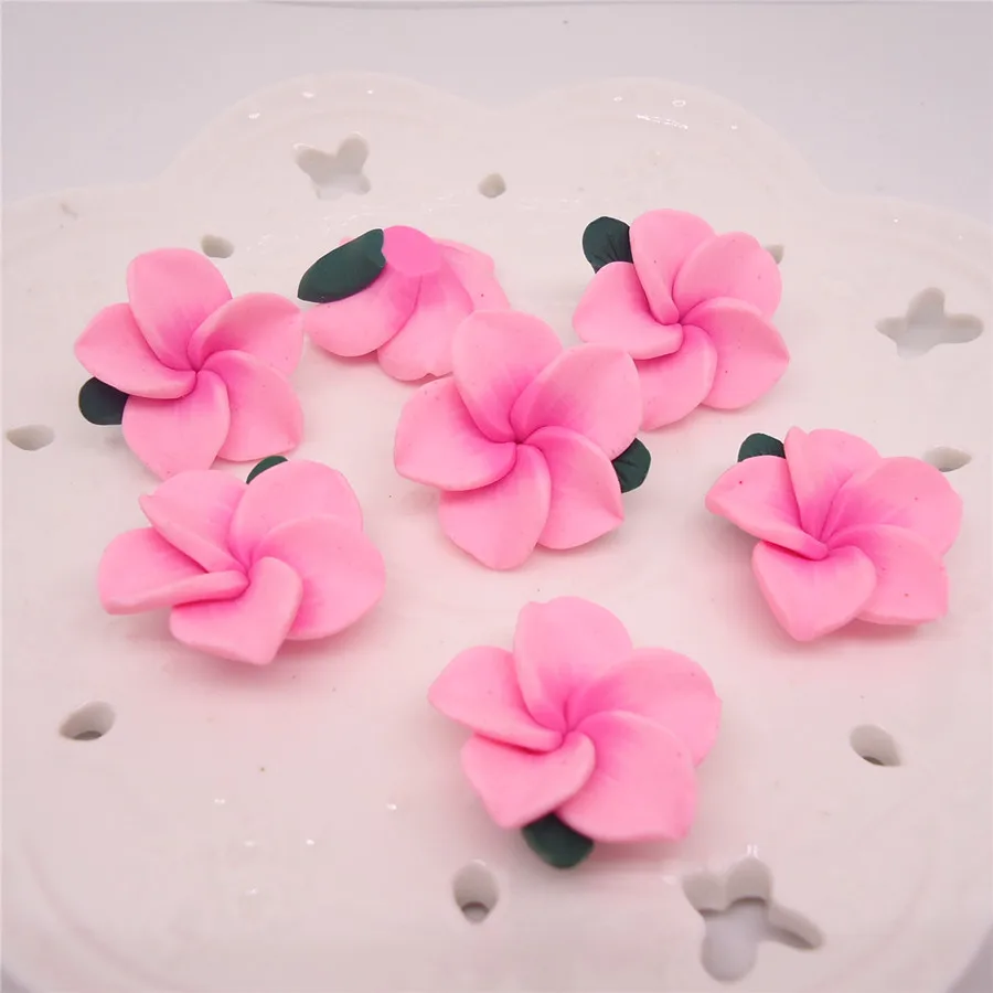 20 шт./лот 25 мм распродажа Полимерная глина Frangipani Plumeria Цветы бусины Лотос для