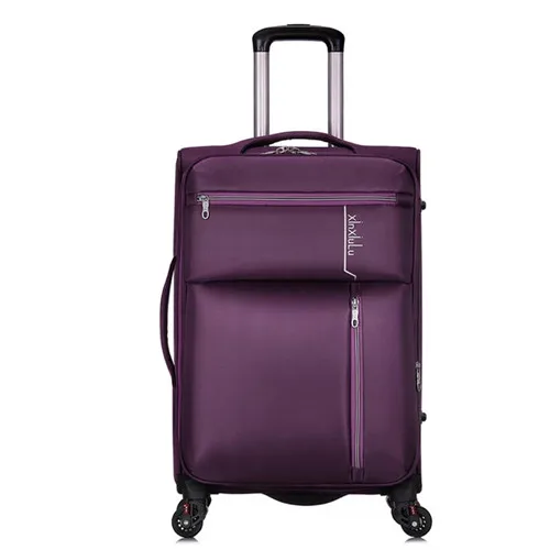 purple KLQDZMS 20/24/дюйм высокое качество водонепроницаемый Оксфорд прокатки Чемодан Спиннер дорожные сумки на колесах - Цвет: purple