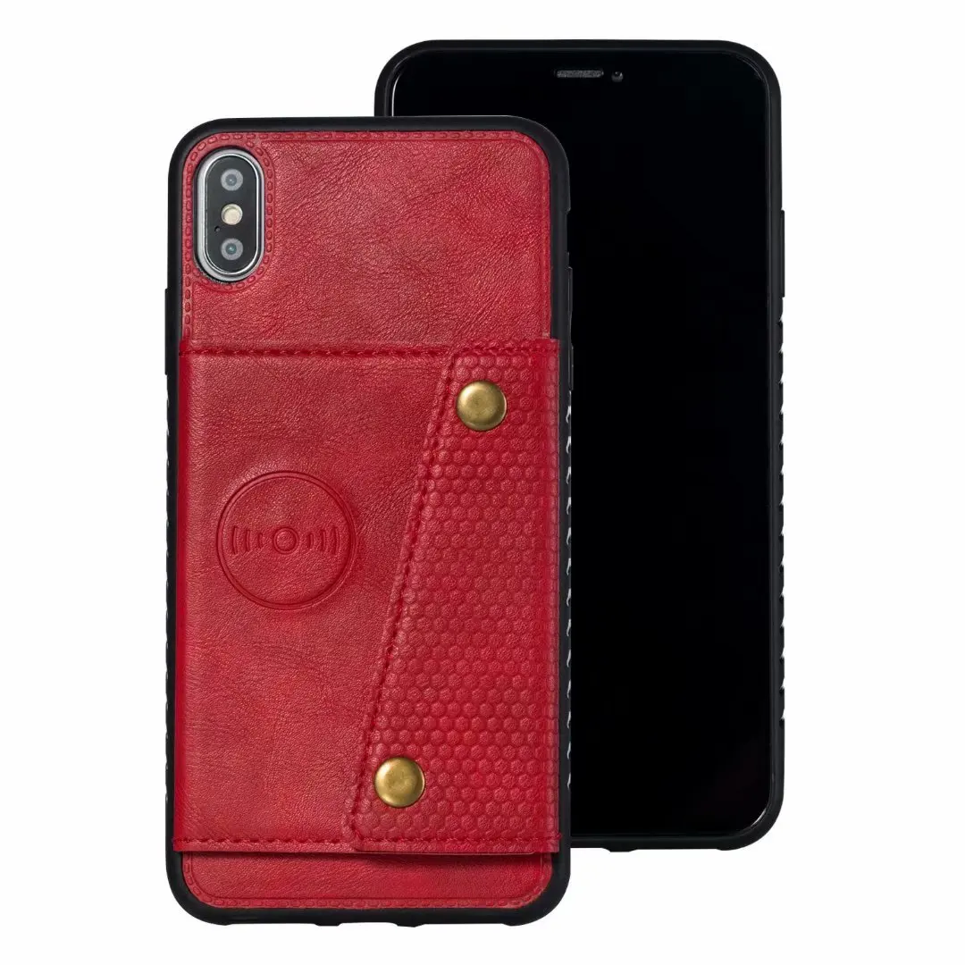 Красный Чехол для Iphone 8 7 6 6s Plus 11pro в виде кошелька, с карманом для карточек чехол для Iphone 11 pro Xs Max X Xr Xs Etui PU кожаный чехол для карт - Цвет: Красный