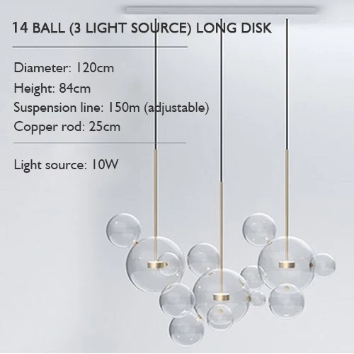 Clear Glass Ball Living Room Chandeliers Art Deco Bubble Lamp Shades Chandelier Modern Indoor Lighting Restaurant Chandeliers - Цвет абажура: Серый