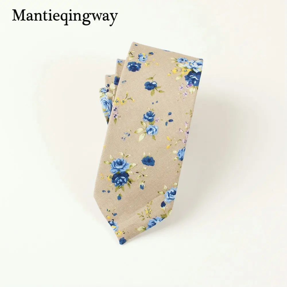 027 Mantieqingway 6 см мужской хлопчатобумажный галстук, деловые костюмы, шейные галстуки, Свадебный с принтом, Цветочный галстук, брендовый обтягивающий галстук, подарок - Цвет: 027
