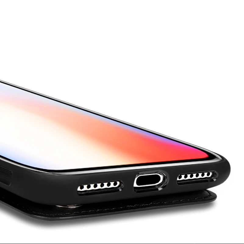 Кожаный чехол-бумажник для iPhone X XS 7 8 Plus роскошный силиконовый чехол-подставка с