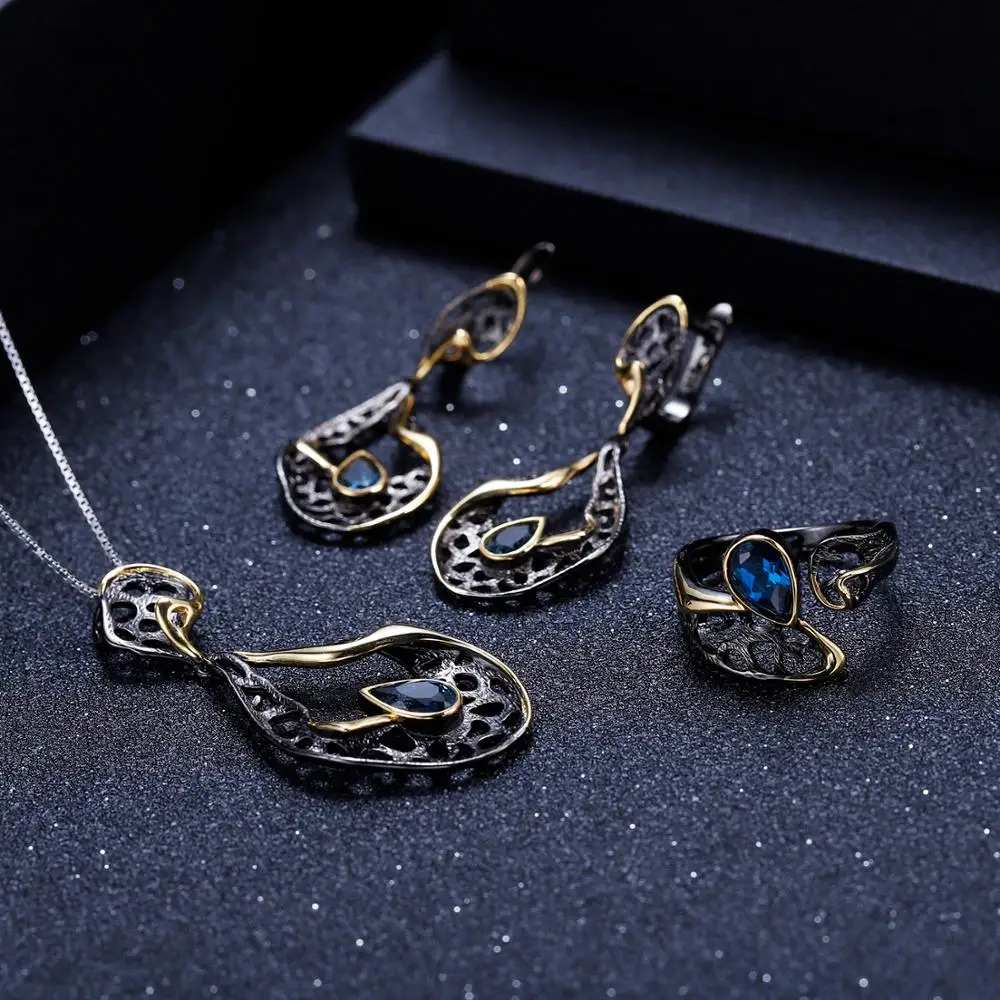 Женское Ожерелье с голубым топазом из серебра 925 пробы | Украшения и аксессуары