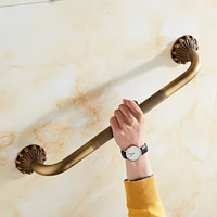 new anti slip bathtub handrail bathroom tub safety grab bar antique bronze brass carved pattern base safety handles wall mounted