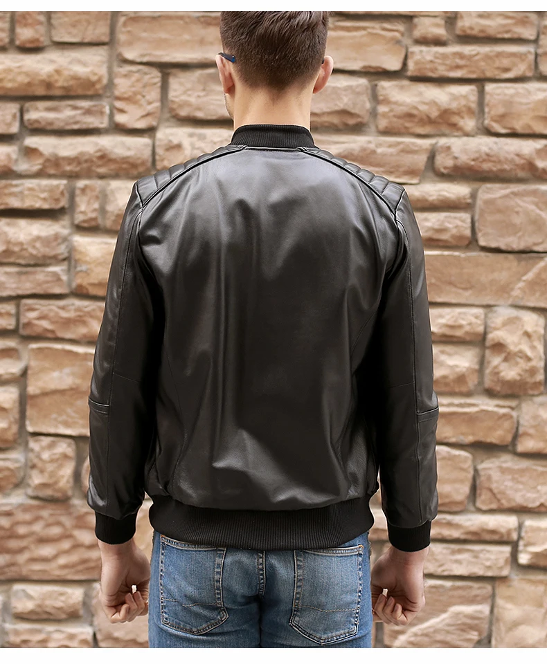 20182017 г. осенние и зимние новые овечьей кожи кожаная куртка мужская мужчины