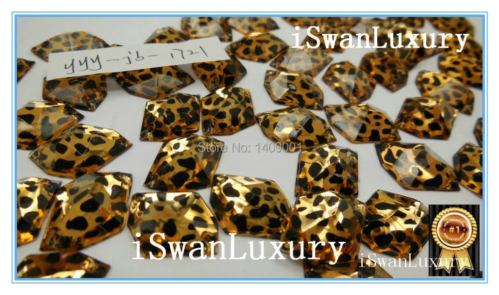 Великолепные золотые леопардовые Стразы акриловые объемные бусины 17x21 мм Diy