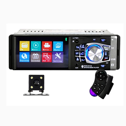 with 4 led camera Camecho 1 Din автомагнитола 4,1 ''HD Автомобильный мультимедийный плеер MP3 MP5 Аудио стерео радио Bluetooth FM пульт дистанционного управления видео плеер - Цвет: with 4 led camera